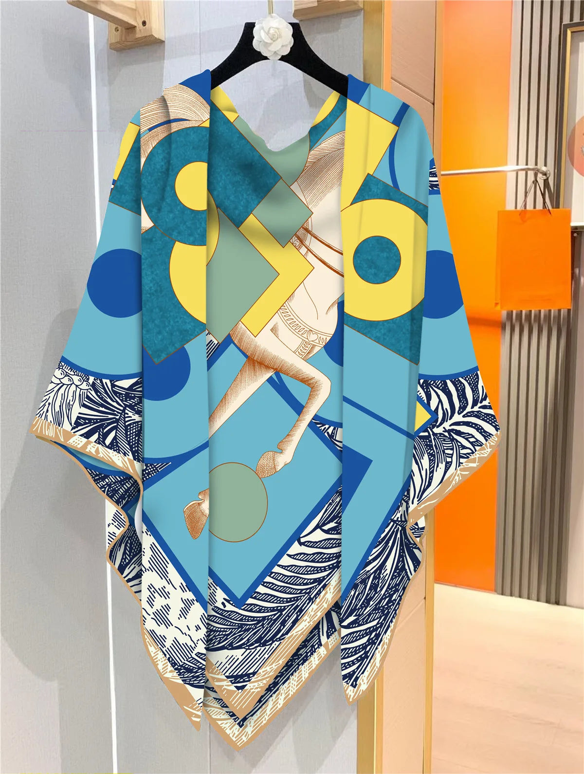 Horse Square Scarf Shawl Luxury Pashmina