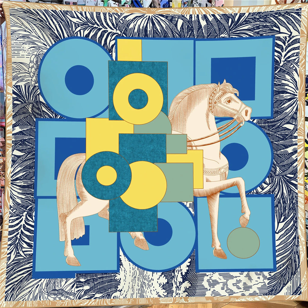 Horse Square Scarf Shawl Luxury Pashmina