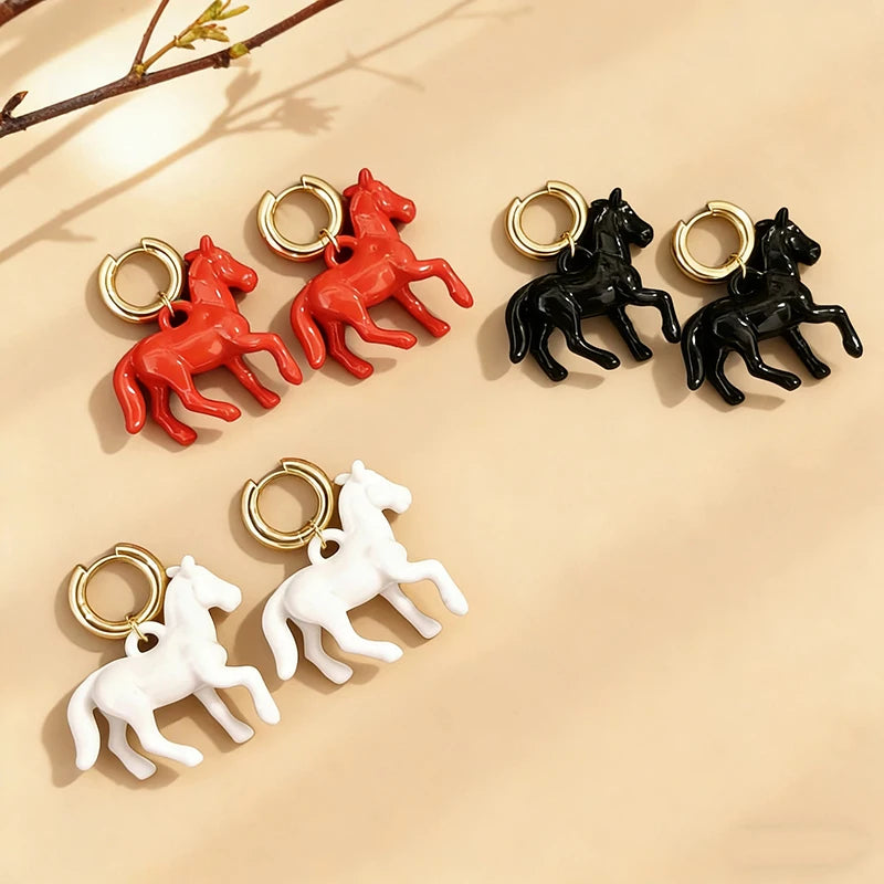 Horse Year Hoop Earrings