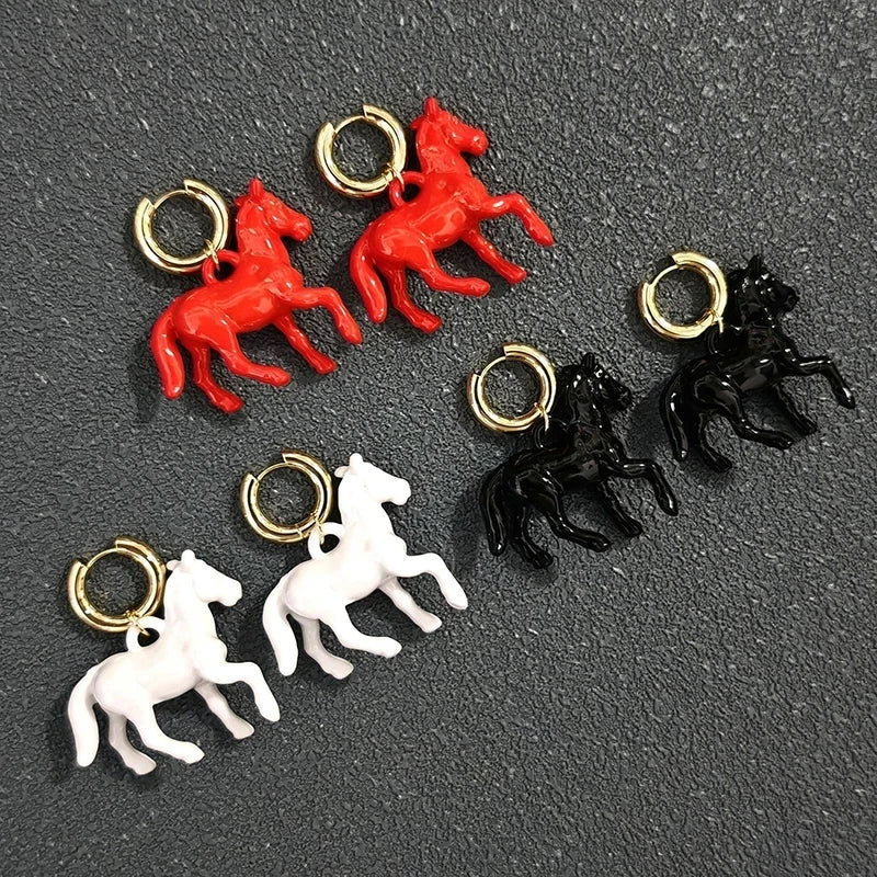 Horse Year Hoop Earrings