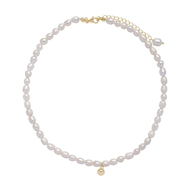 Round Natural Freshwater Pearl 14k Gold Filled Necklace