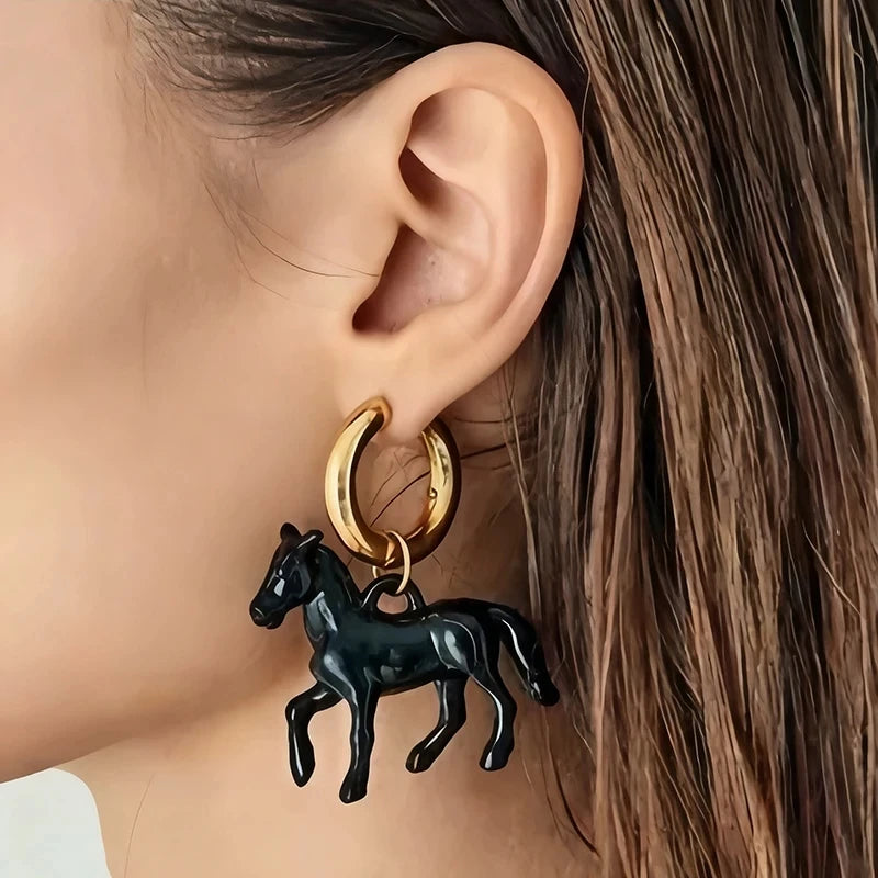 Horse Year Hoop Earrings