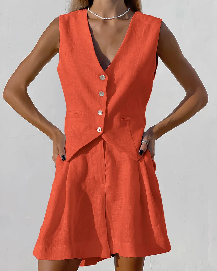 Short Summer Linen Set