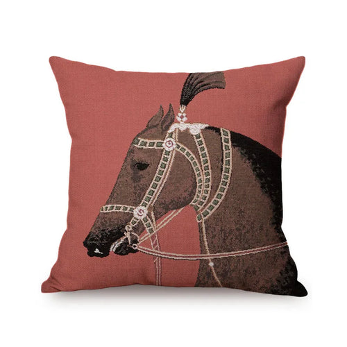 British Royal Family Horse Print Cover Vintage Luxury Home