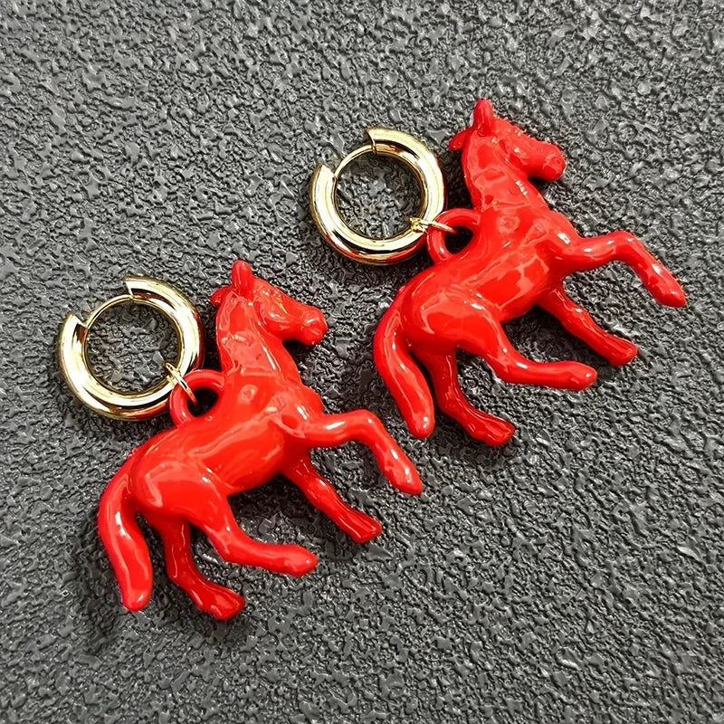 Horse Year Hoop Earrings