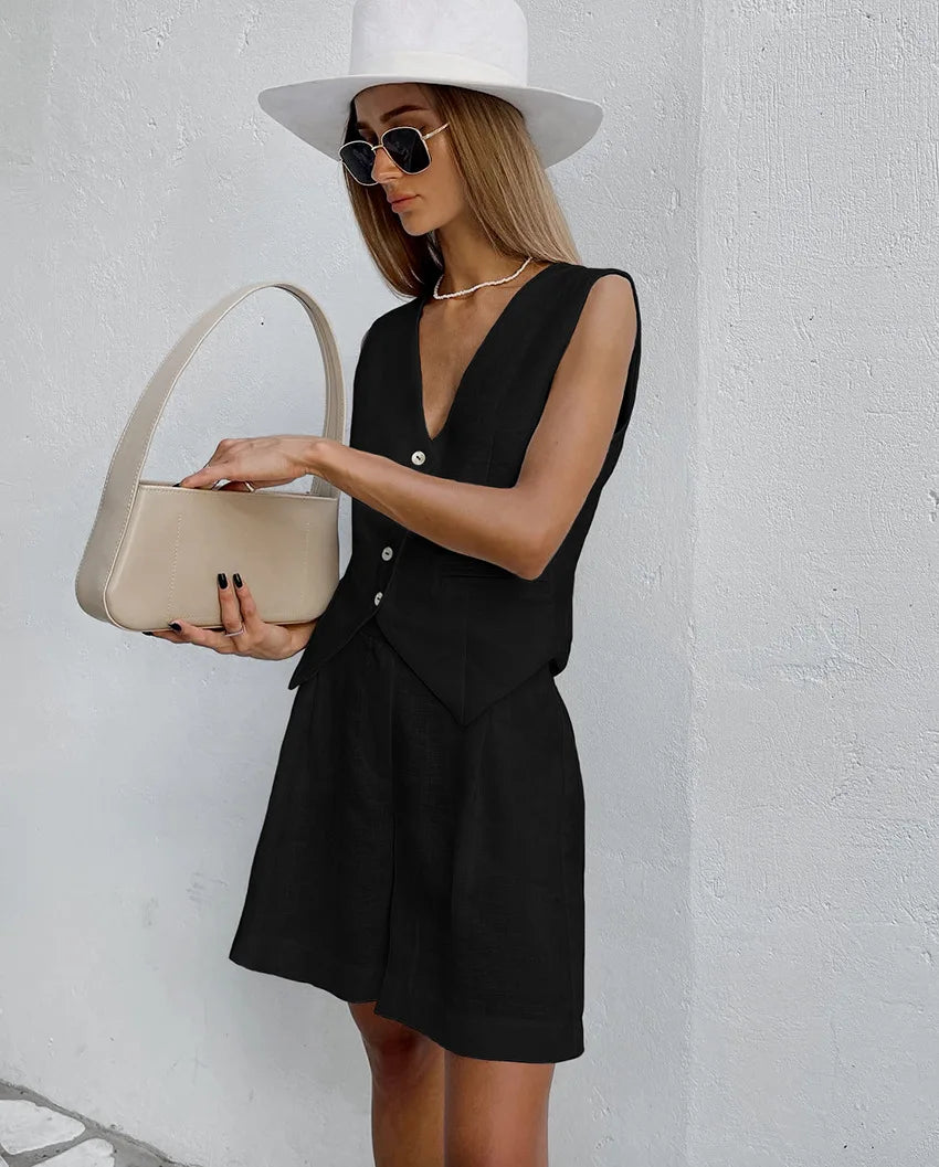 Short Summer Linen Set