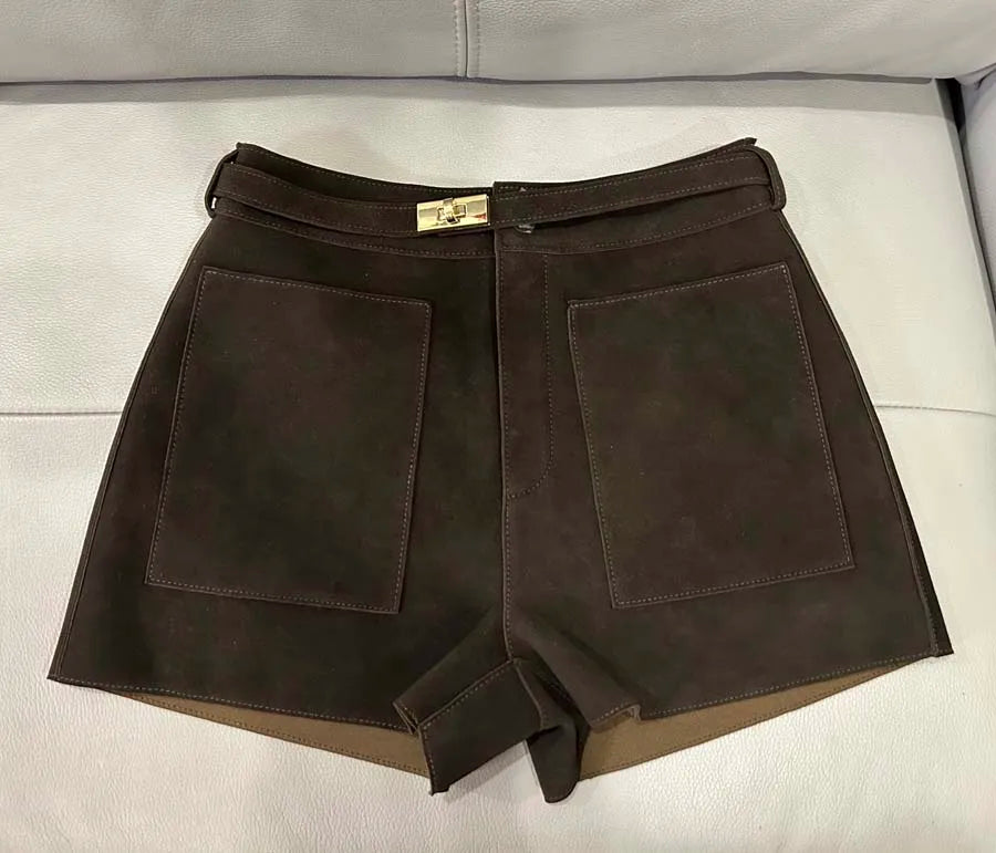 Gigi Short in Genuine leather