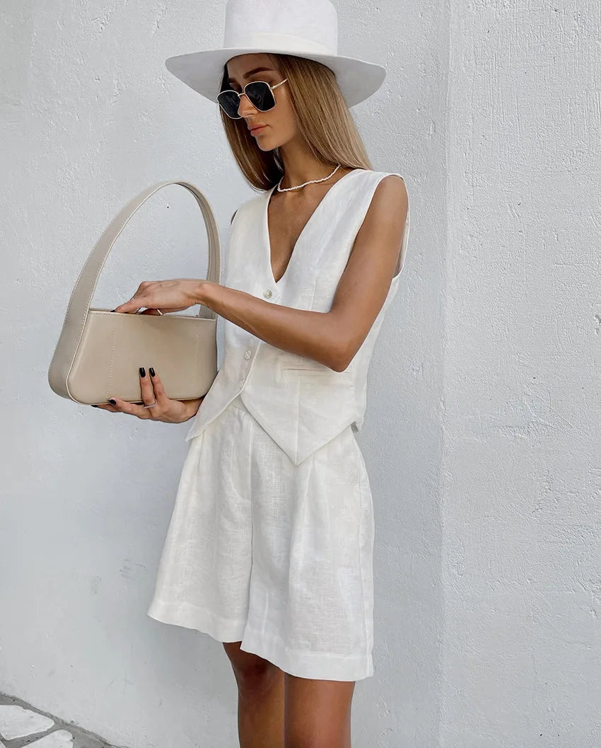 Short Summer Linen Set