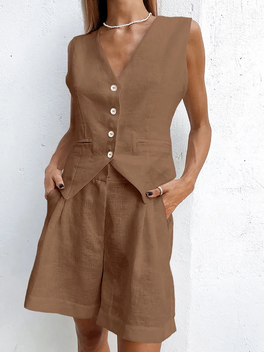 Short Summer Linen Set