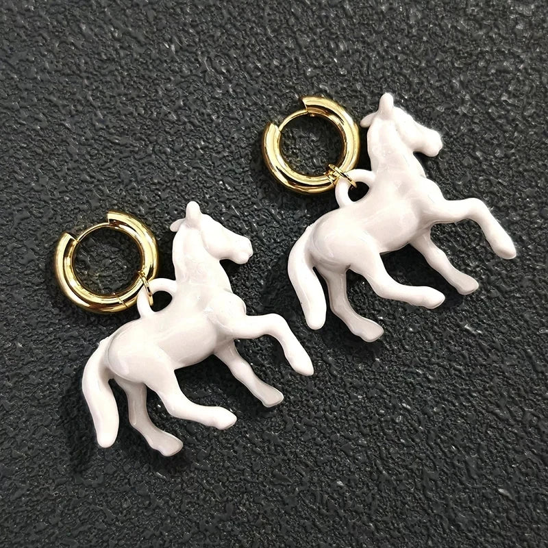 Horse Year Hoop Earrings