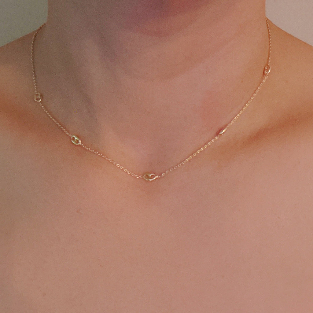 Petite Horse Bit Link Station Necklace