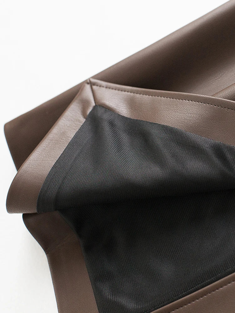 Sheepskin High Waist A Line Skirt