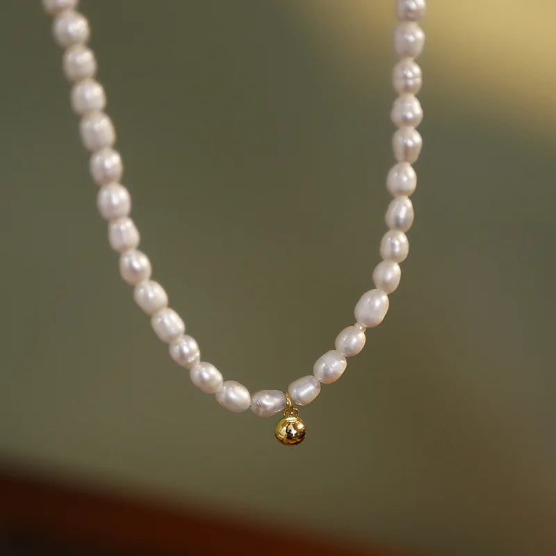 Round Natural Freshwater Pearl 14k Gold Filled Necklace