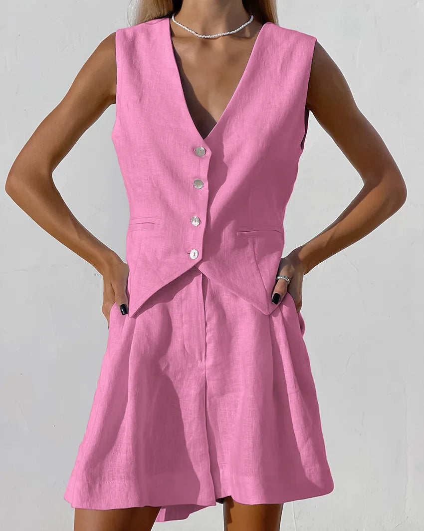 Short Summer Linen Set