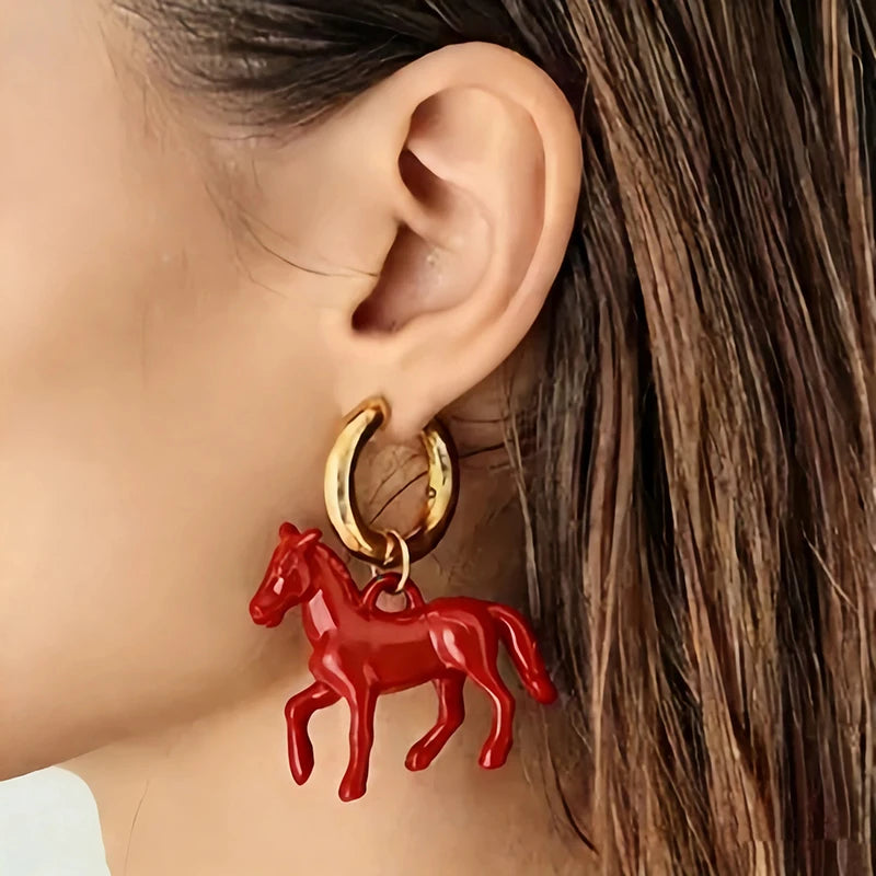 Horse Year Hoop Earrings