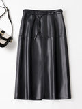 Sheepskin High Waist A Line Skirt